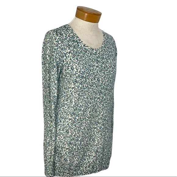 LOFT Floral Crew Neck Wool Blend Sweater M - Picture 4 of 8